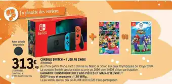 E.Leclerc Console Switch + 1 Jeu Au Choix Nintendo offre