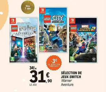 E.Leclerc Sélection De Jeux Switch Aventure offre