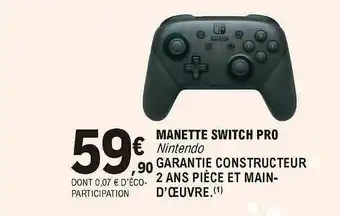 E.Leclerc Manette Switch Pro Nintendo offre