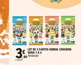 E.Leclerc Lot De 3 Cartes Animal Crossing Série 1 à 4 Nintendo offre