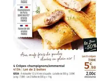 Thiriet 4 Crêpes Champignons - Emmental offre