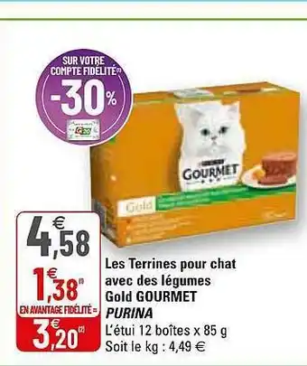 G20 Les Terrines Pour Chat Avec Des Légumes Gold Gourmet offre