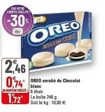 G20 Oreo Enrobé De Chocolat Blanc offre