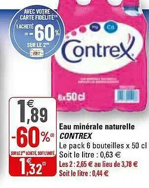 G20 Eau Minérale Naturelle Contrex offre