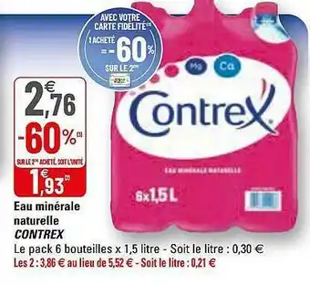 G20 Eau Minérale Naturelle Contrex offre