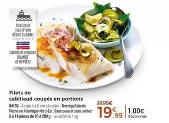 Thiriet Filets De Cabillaud Coupés En Portions offre