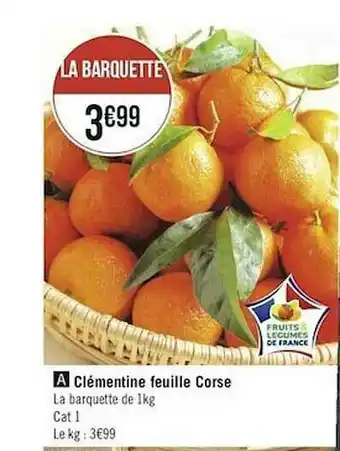 Géant Casino Clémentine Feuille Corse offre