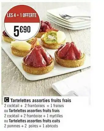 Géant Casino Tartelettes Assorties Fruits Frais, Tartelettes Assorties Fruits Frais, Tartelettes Assorties Fruits Cuits offre