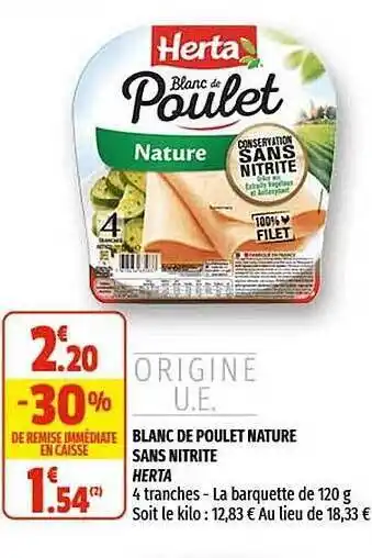 Coccinelle Supermarché Blanc De Poulet Nature Sans Nitrite offre