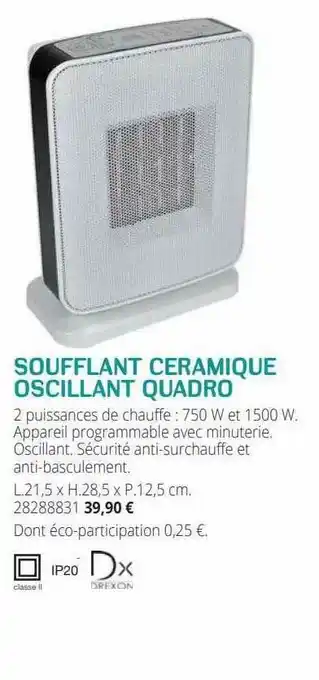 Soufflant Céramique Oscilant Quadro