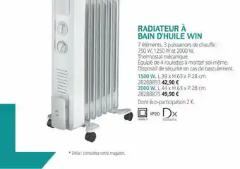 Gedimat Radiateur à Bain D'huile Win offre