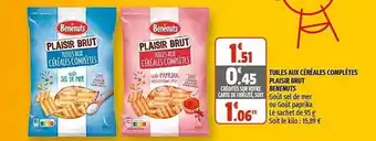 Coccinelle Supermarché Tuiles Aux Céréales Complètes Plaisir Brut Bénénuts offre