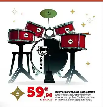 Hyper U Batterie Golden Red Drums offre