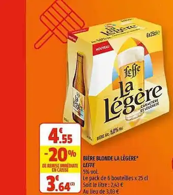Coccinelle Supermarché Bière Blonde La Légère Leffe offre