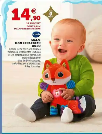Hyper U Vtech Mon Renardeau Dodo offre