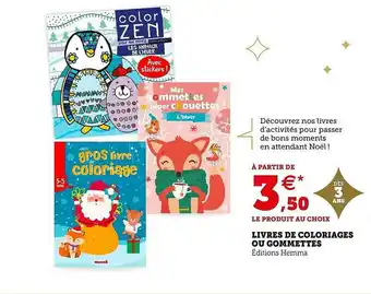Hyper U Livres De Coloriages Oui Gommettes offre