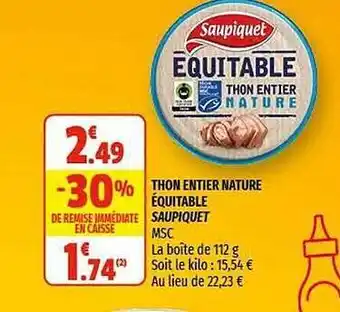 Coccinelle Supermarché Thon Entier Nature équitable Saupiquet offre