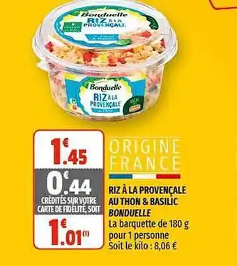 Coccinelle Supermarché Riz à La Provençale Au Thon & Basilic Bonduelle offre