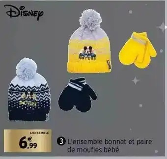Intermarché L'ensemble Bonnet Et Paire De Moufles Bébé offre