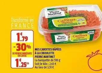 Coccinelle Supermarché Mes Carottes Râpées à La Ciboulette Pierre Martinet offre