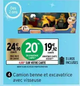 Camion Benne Et Excavatrice Avec Visseuse