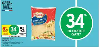 Intermarché Contact Emmental Râpé Président offre