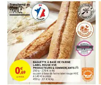 Baguette à Base De Farine Label Rouge Hve Producteurs & Commperçants