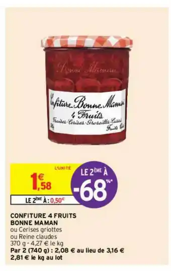 Intermarché Contact Confiture 4 Fruits Bonne Maman Le 2ème à -68% offre