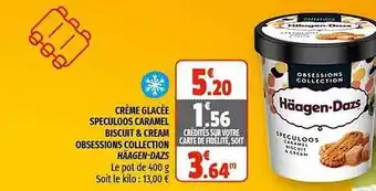 Coccinelle Supermarché Crème Glacée Speculoos Caramel Biscuit & Cream Obsessions Collection Häagen-dazs offre