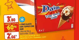 Coccinelle Supermarché 4 Cônes Glacés Choc Topped Cone Daim offre