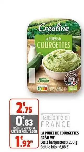 La Purée De Courgettes Créaline