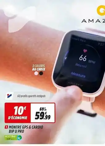 Intersport Montre Gps & Cardio Bip U Pro offre