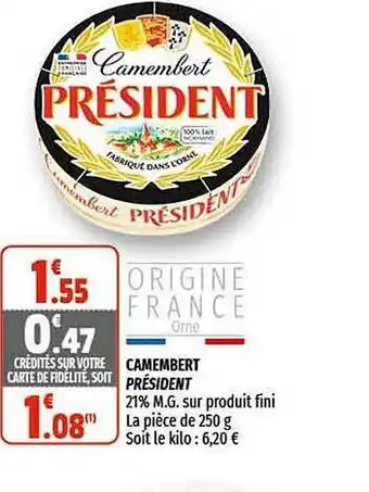 Coccinelle Supermarché Camembert Président offre