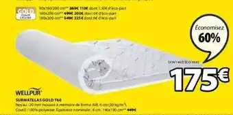 JYSK Surmatelas Gold T60 Wellpur offre