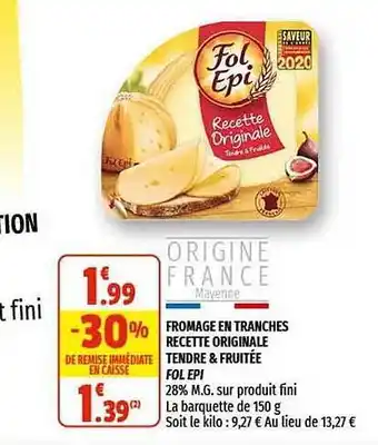 Coccinelle Supermarché Fromage En Tranches Recette Originale Tendre & Fruitée Fol épi offre