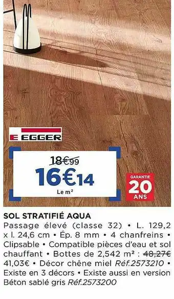 Lapeyre Sol Stratifié Aqua offre