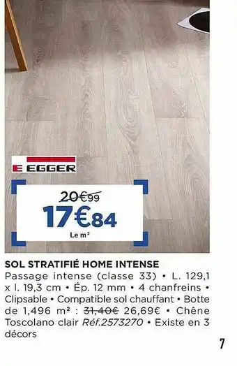 Lapeyre Sol Stratifié Home Intense offre