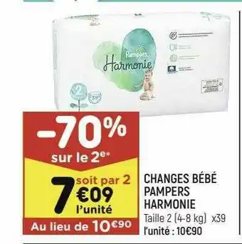 Leader Price Changes Bébé Pampers Harmonie offre