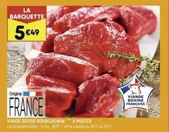Leader Price Viande Bovine Bourguignon à Mijoter offre