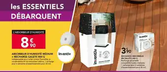 Absorbeur D'humidité Médium + Recharge Galets 500 G Inventiv, Recharge Absorbeur En Galets 500 G