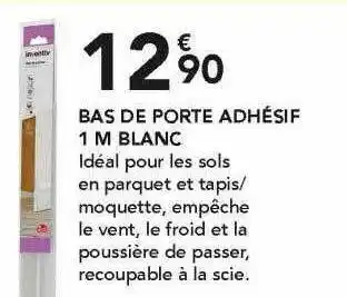 Les Briconautes Bas De Porte Adhésif 1 M Blanc offre