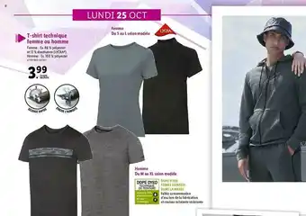Lidl T-shirt Technique Femme Ou Homme offre