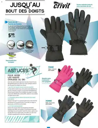 Lidl Gants De Ski Femme Ou Homme offre