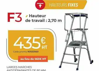 Loxam F3 Hauteur De Travail : 2.70 M offre
