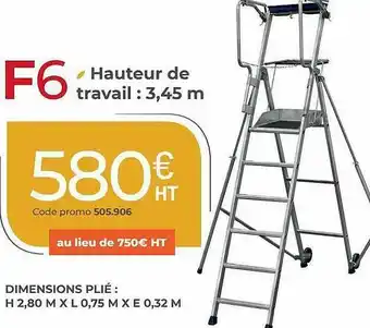 F6 Hauteur De Travail : 3.45 M