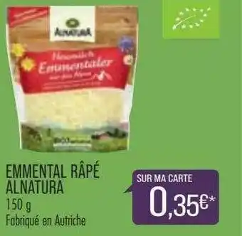 Match Emmental Râpé Alnatura offre