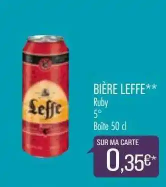 Match Bière Leffe Ruby offre