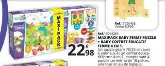 Maxi Toys Maxipack Baby Ferme Puzzle + Baby Coffret éducatif Ferme 4 En 1 offre