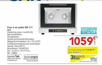 METRO Four à Air Pulsé Gn 1-1 Eka offre