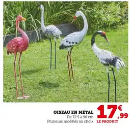 Hyper U Oiseau en métal offre